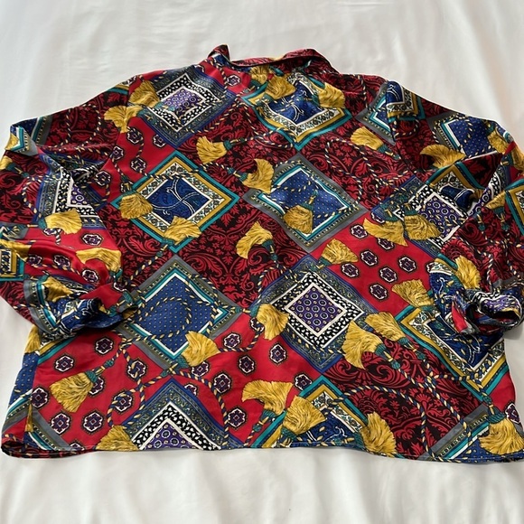 Vintage Printed Long Sleeve Blouse - Picture 2 of 4
